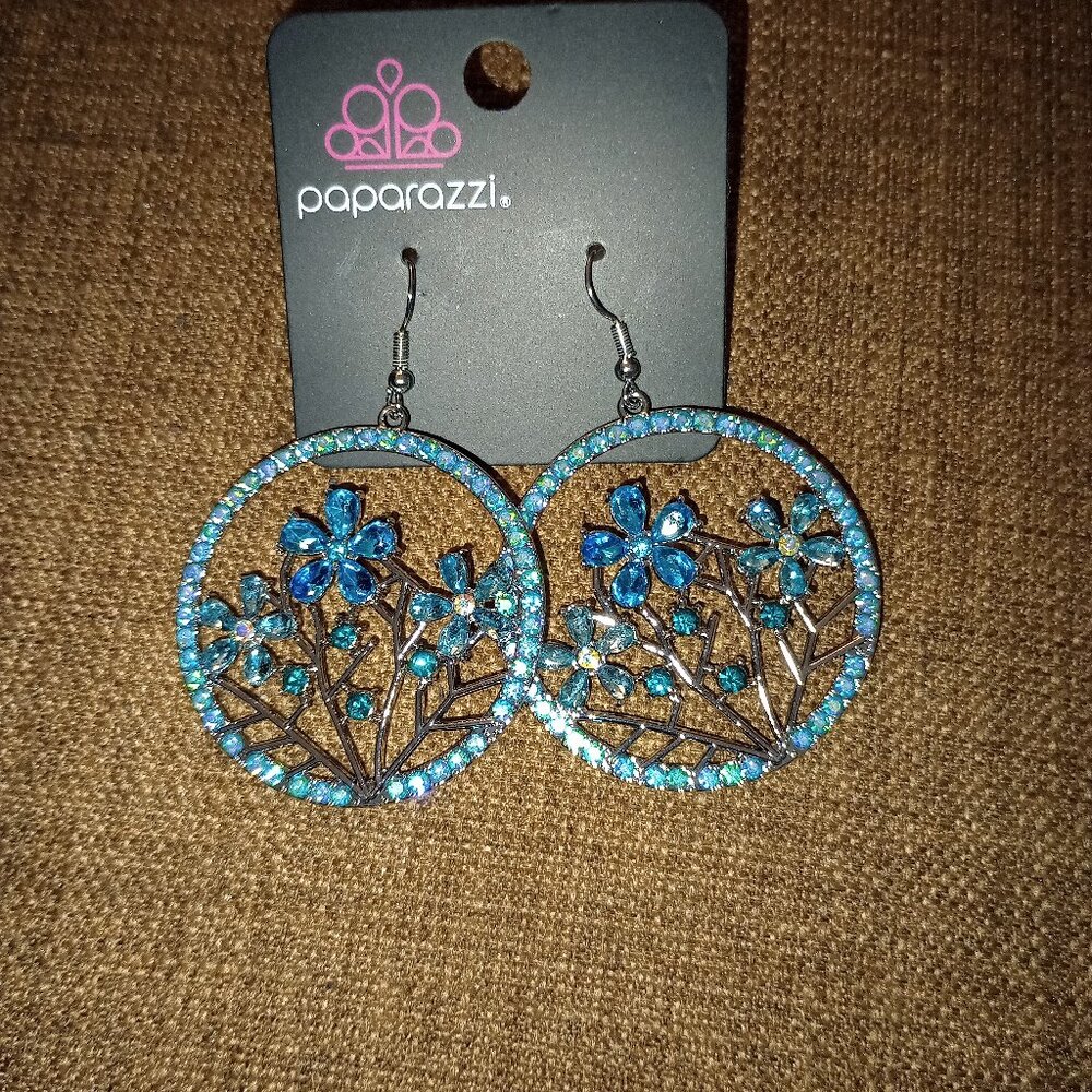 Blue Floral Earrings